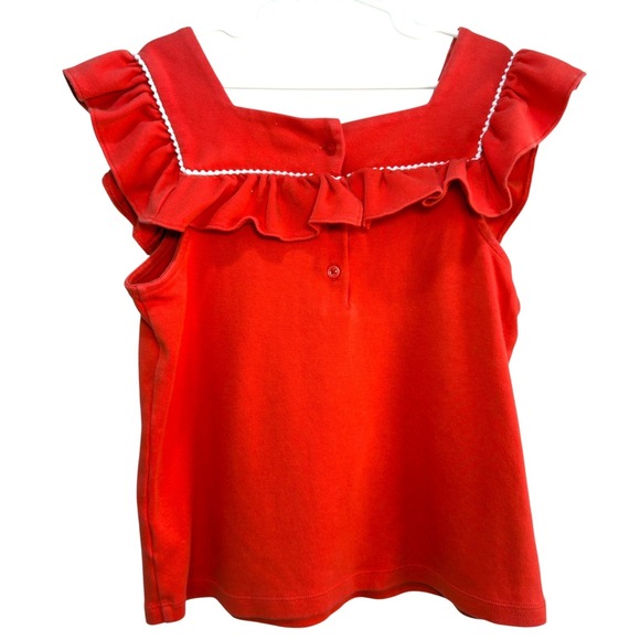 Janie & Jack Girl's Ruffle Square Neck Top Red Size 10 - Picture 2 of 5